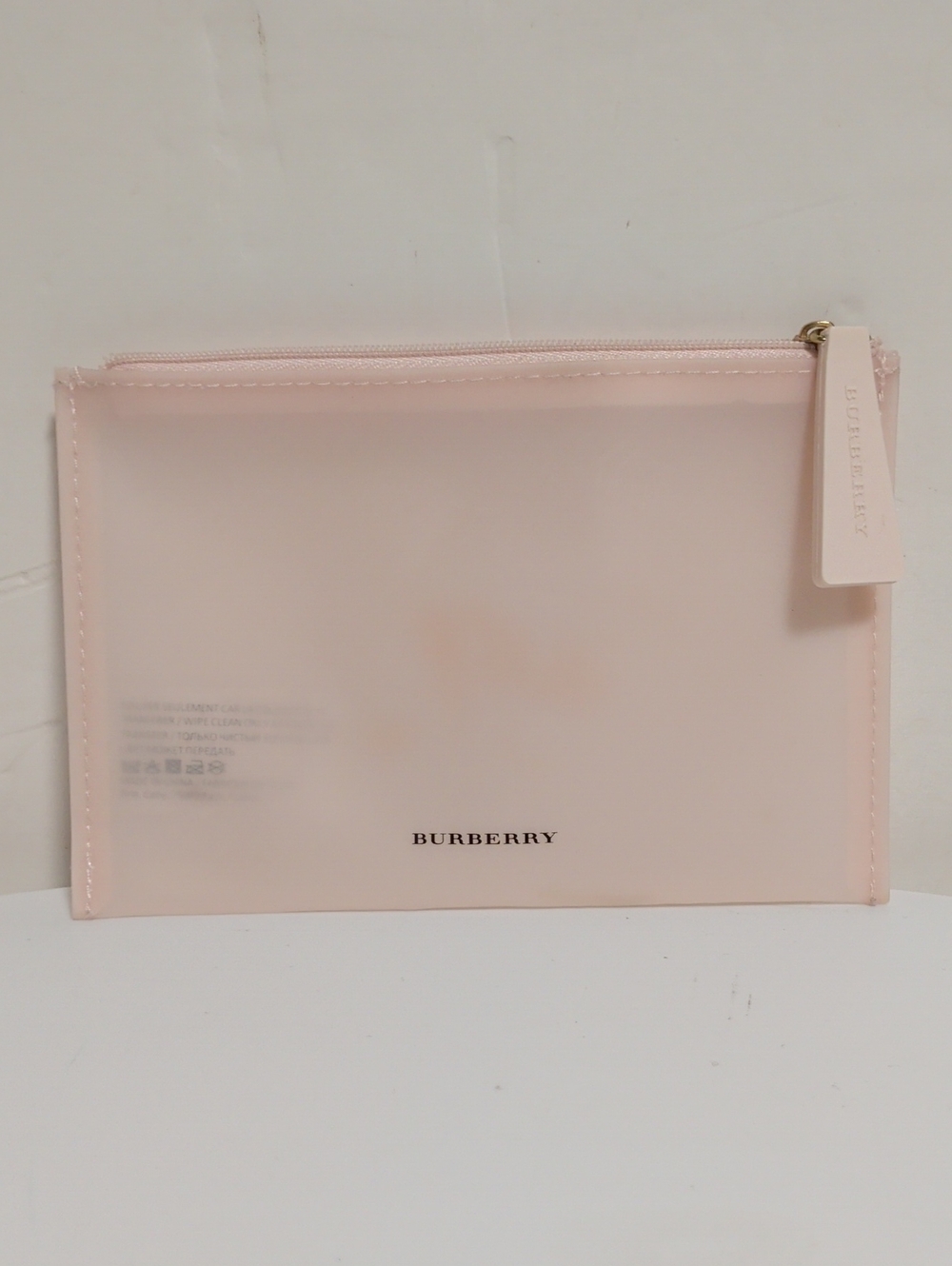 Burberry Pale Pink Transparent Zip Pouch